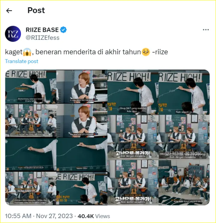 Sungchan sempat menerangkan RIIZE akan mengalami krisis di akhir tahun