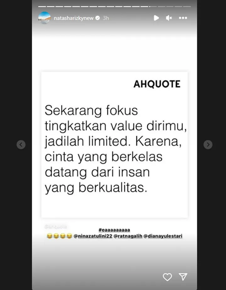 Natasha Rizky Bagikan Kutipan Soal Cinta Usai Mendadak Dijodohkan dengan Aktor Tampan