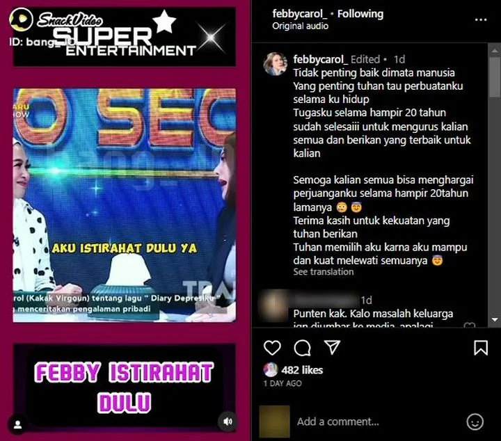 Febby Carol Curhat Soal Nafkah Ibu Virgoun