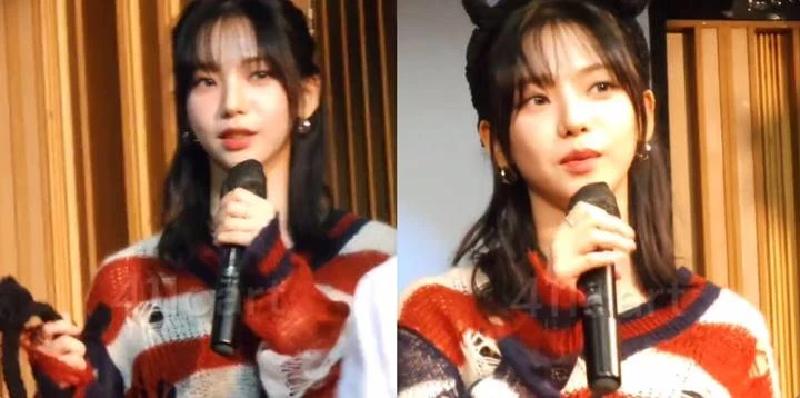 Karina aespa menerangkan peraturan fanmeeting