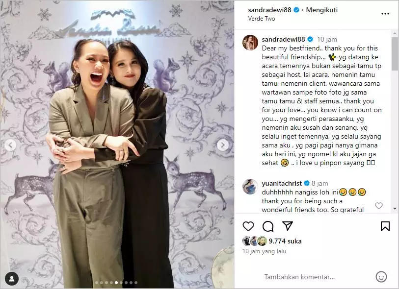 Yuanita Christiani Tak Kuasa Tahan Tangis Saat Baca Surat Terbuka dari Sandra Dewi