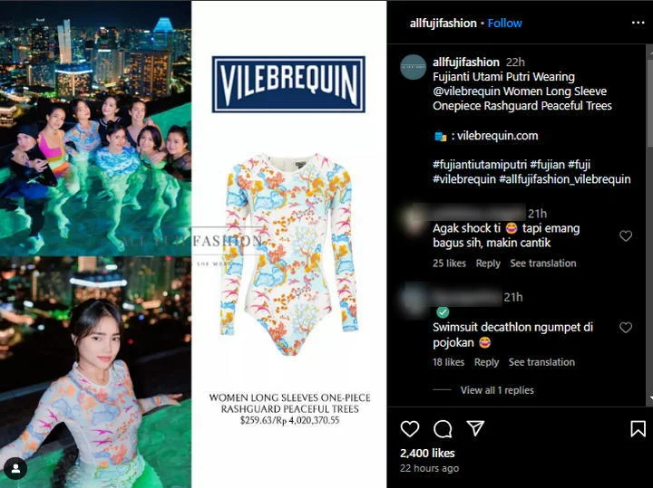 Fuji An Memukau dalam Busana Renang Cantik