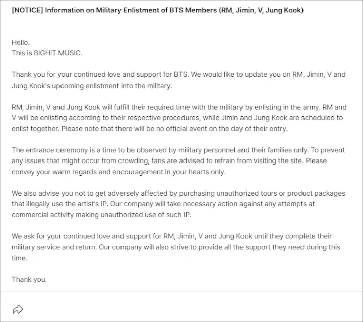 rencana wamil BTS, V, Jimin, dan Jungkook