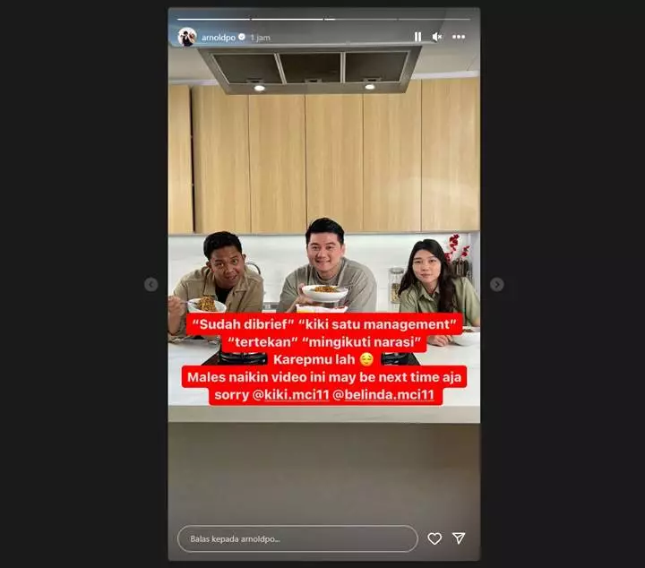 Chef Arnold Tunda Upload Video Bareng Kiki dan Belinda ‘MCI’ Gara-gara Komentar Julid