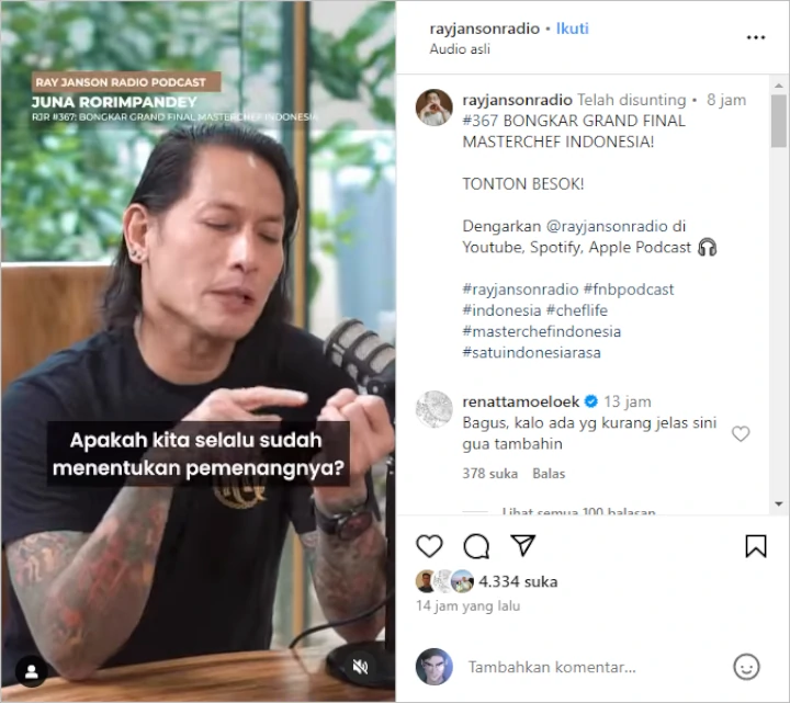Chef Juna Perdana Speak Up Soal Kontroversi Pemenang \'MCI\' Season 11