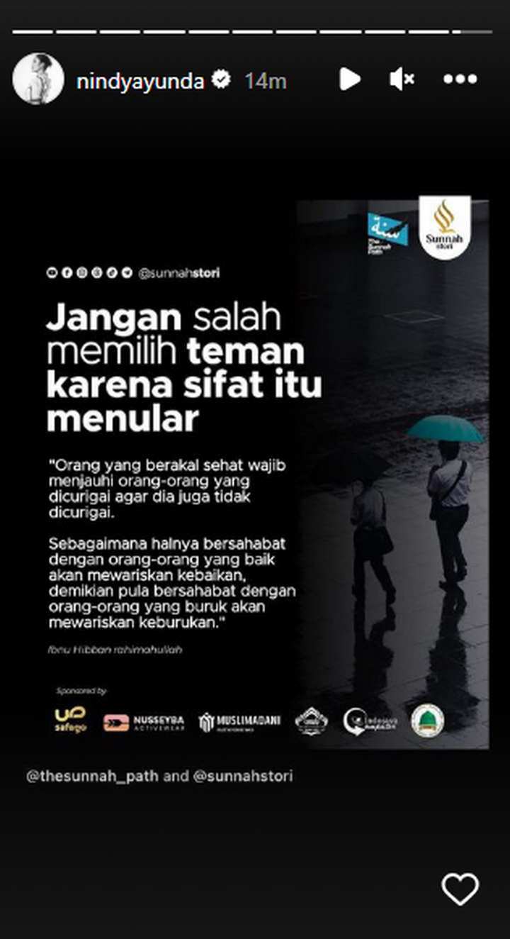Nindy Singgung Soal Salah Pilih Teman