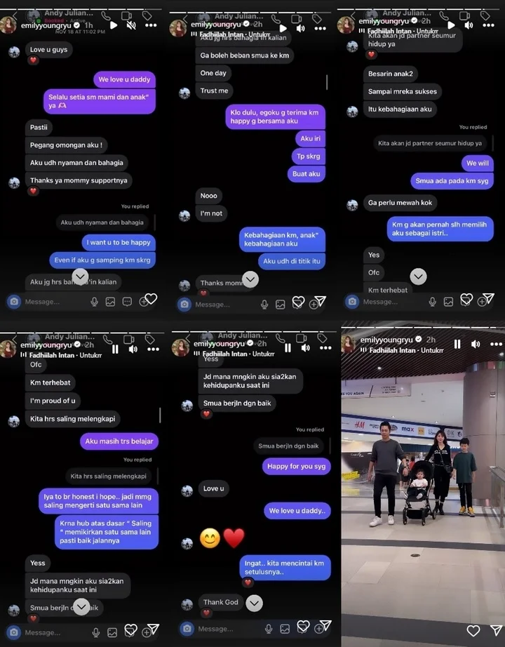 Emily Young Ryu Pamer Chat Bareng Suami usai Digenitin Jennifer Jill