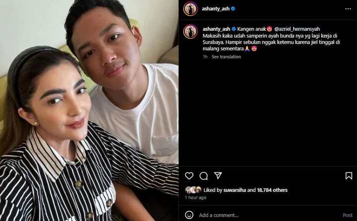 Ashanty Kangen Azriel Hermansyah