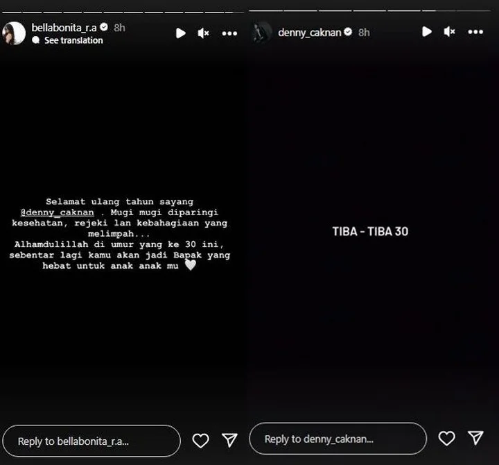 Bella Bonita Tulis Pesan Menyentuh untuk Denny Caknan