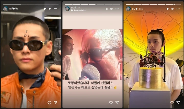V BTS Wujudkan Mimpi Pakai Kacamata Hitam Usai Cukur Rambut Jelang Berangkat Wamil