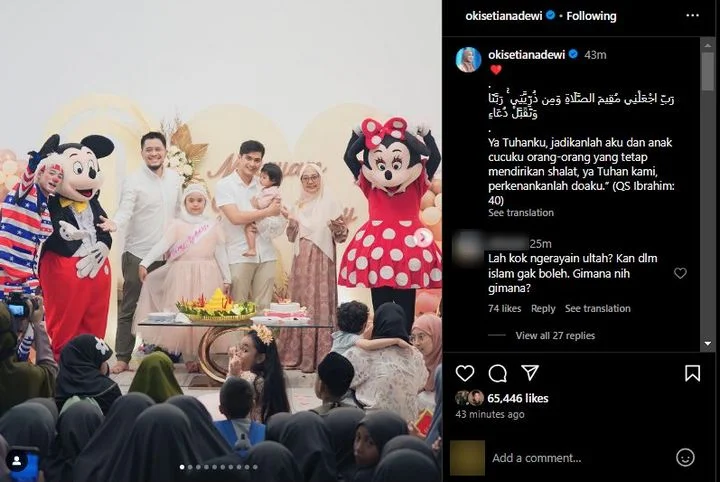 Oki Setiana Dewi Banjir Kritik Gegara Ultah Anak