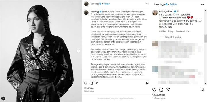 Erina Gudono Balas Singkat Ucapan Selamat Ultah Panjang dari Kaesang