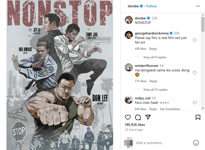 Iko Uwais Pamer Foto Alay Usai Diduga Akan Adu Akting dengan Ma Dong Seok