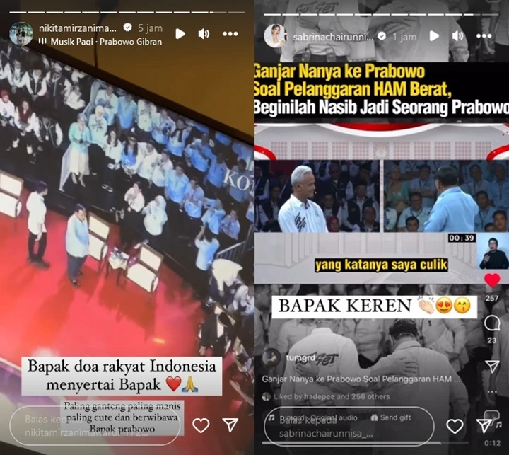 Nikita Mirzani dan Sabrina Chairunnisa Satu Suara Saat Nonton Debat Capres
