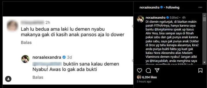 Nora Alexandra Marah Dituding Pakai Sabu