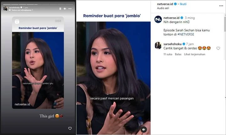 Sarah Sechan Soroti Makna Jomblo Versi Maudy Ayunda