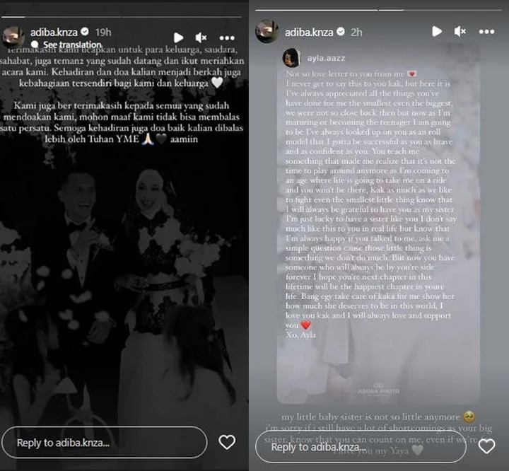Adiba Khanza Terharu Baca Surat Adik