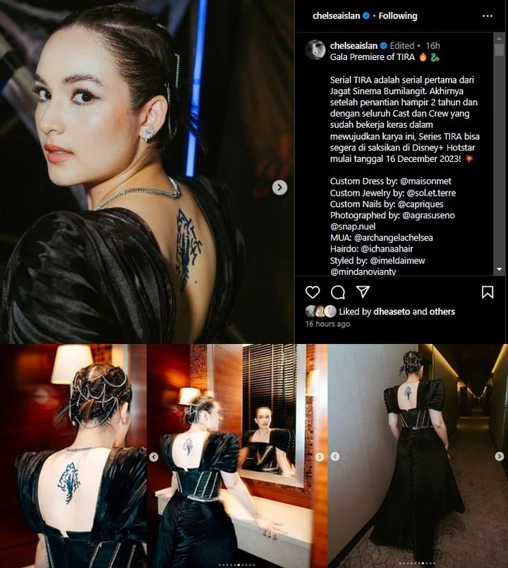 Chelsea Islan Pamer Tato Punggung