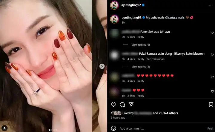 Ayu Ting Ting Pamer Kuku Cantik Malah Diprotes Terlalu Berlebihan Pakai Filter Foto