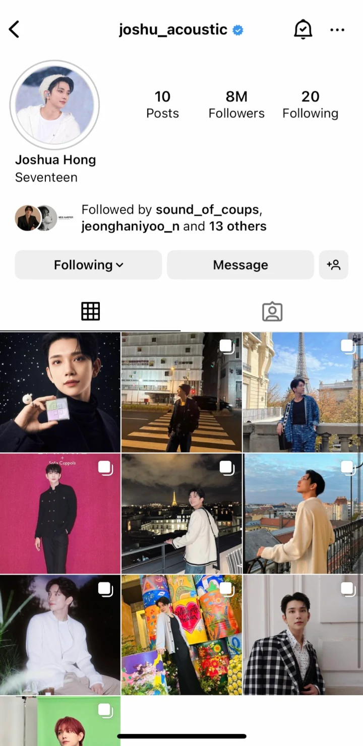 Joshua SEVENTEEN tertangkap menghapus foto-foto di Instagram
