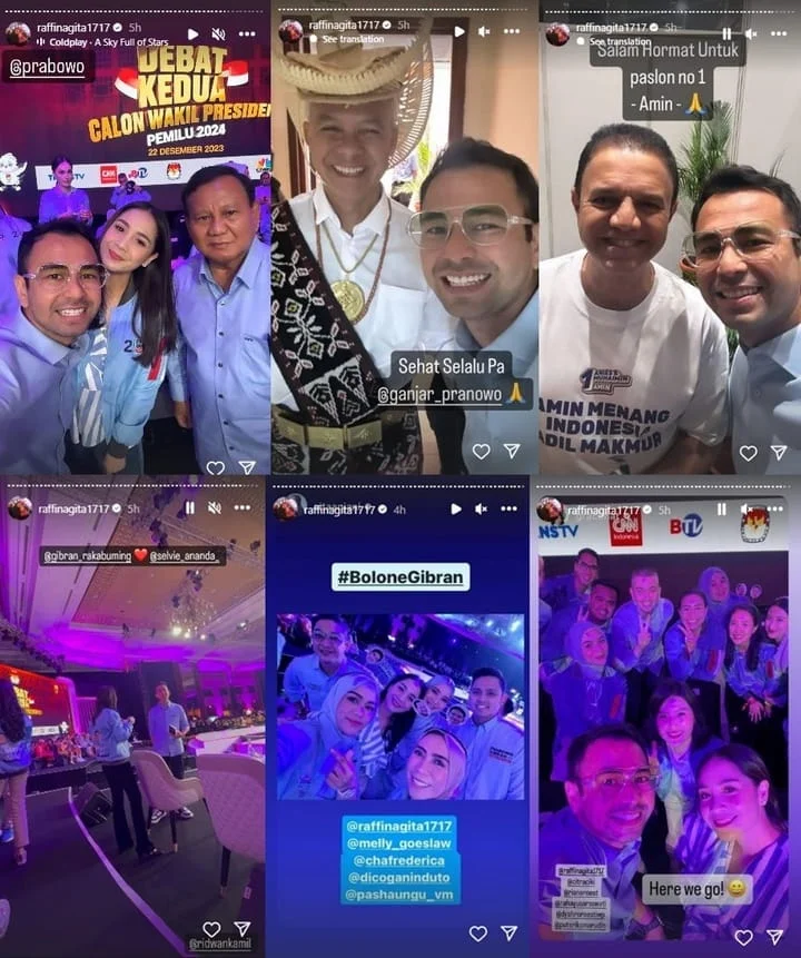 Raffi Ahmad dan Nagita Slavina di Momen Debat Cawapres 2024