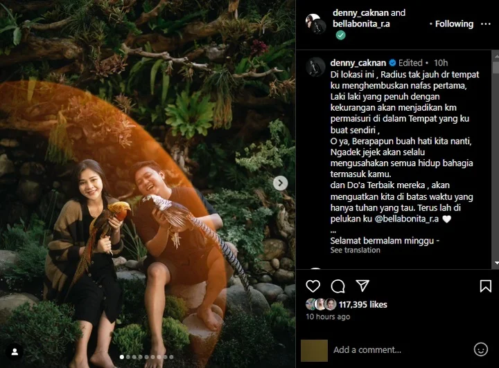 Denny Caknan Tulis Pesan Menyentuh untuk Bella Bonita