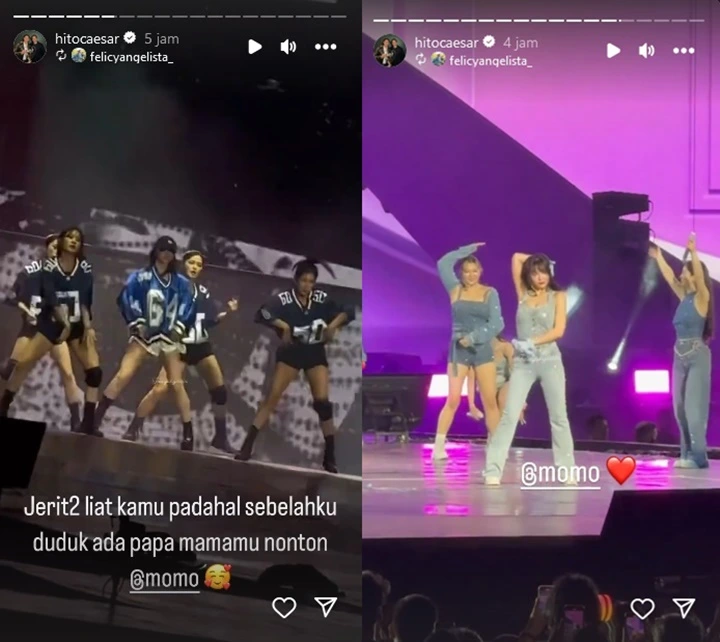Caesar Hito Jejeritan Duduk Samping Ortu Momo di Konser TWICE