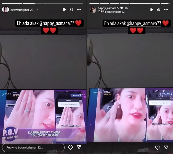 Happy Asmara Bikin Heboh Lantaran Dikira Pamer Cincin Tunangan
