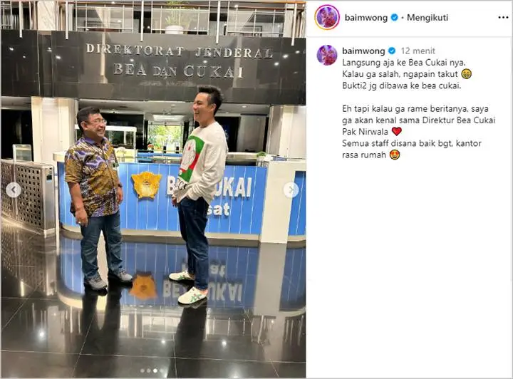 Baim Wong Datangi Bea Cukai di Tengah Kontroversi Jual iPad Murah