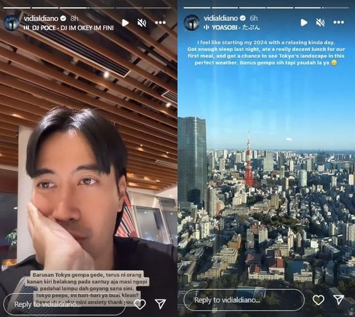 Vidi Aldiano Ikut Merasakan Gempa di Jepang saat Berada di Tokyo