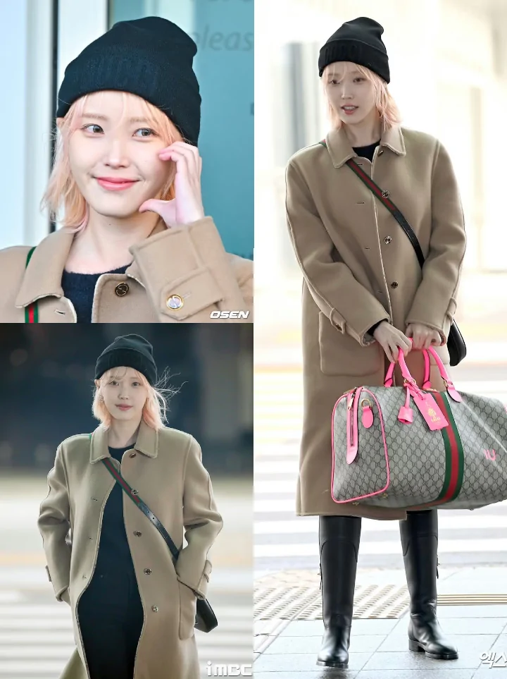 IU Debutkan Rambut Pink Saat OTW Milan Fashion Week 2024