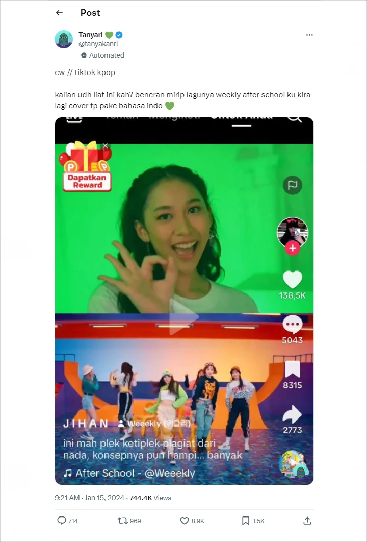 Lagu Weekly \'After School\' Diduga Dijiplak Oknum Pendukung Salah Satu Paslon