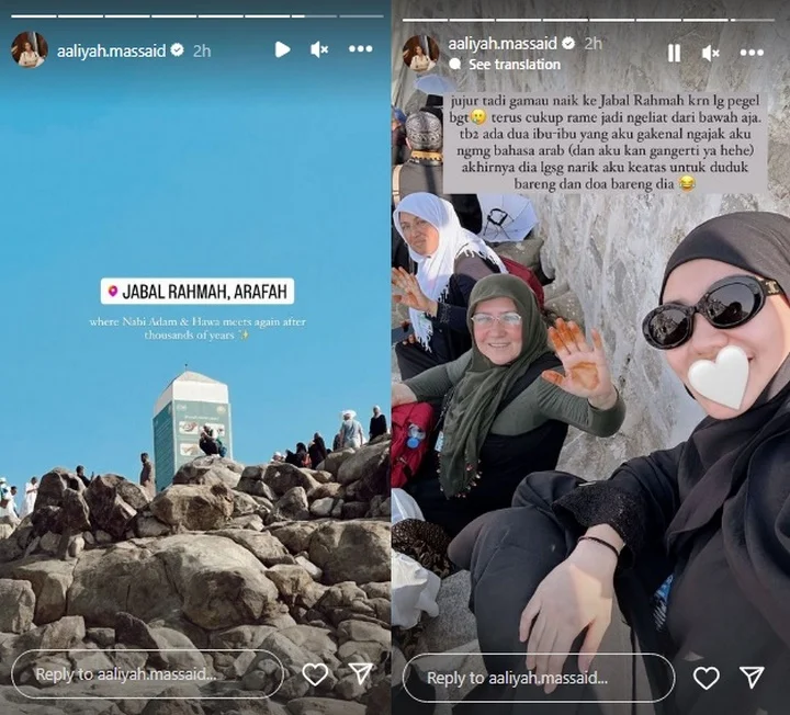 Aaliyah Massaid Ungkap Pengalaman Unik saat di Jabal Rahmah