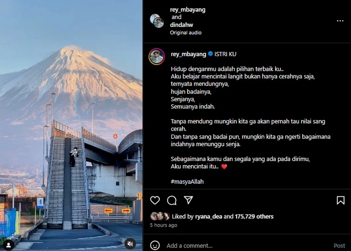 Rey Mbayang Balas Pesan Cinta Dinda Hauw