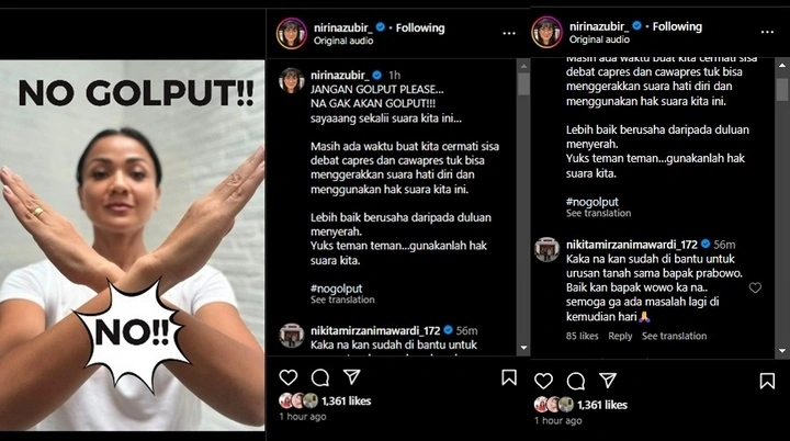 Nirina Zubir Minta Publik Jangan Golput