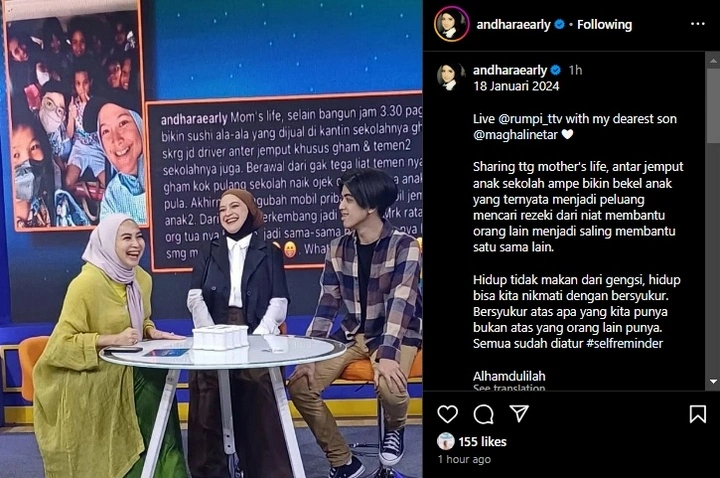 Andhara Early Jadi Bintang Tamu Acara TV