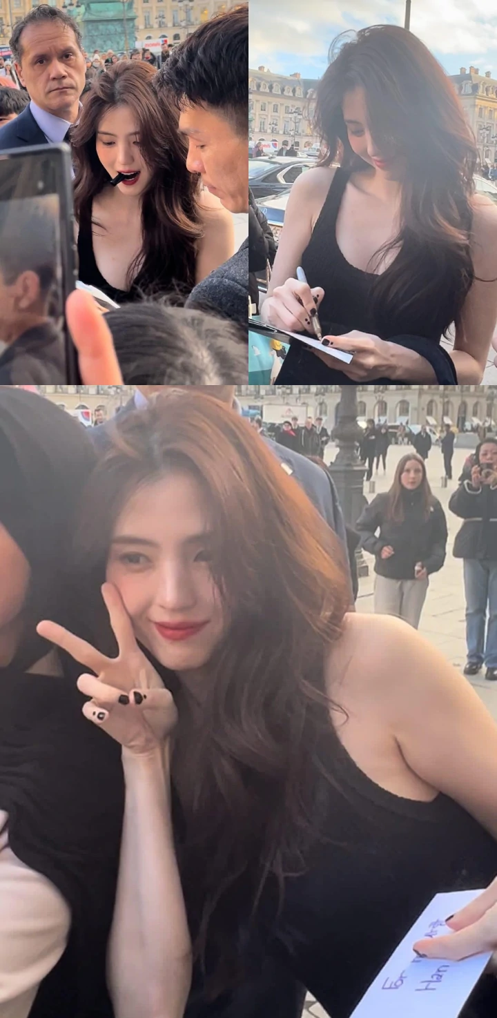 Han So Hee Viral Berkat Gesturnya saat Ladeni Fans di Paris Fashion Week 2024