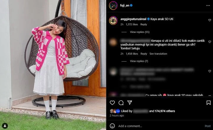 Fuji An Tampil Cantik Bak Anak SD