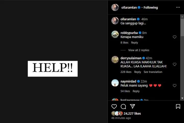 Olla Ramlan Minta Bantuan, Ada Apa?