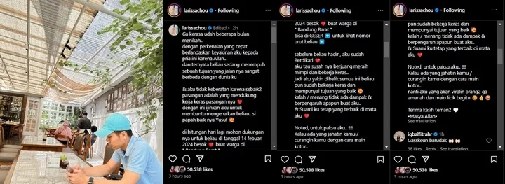 Larissa Chou Dukung Suami Jadi Caleg