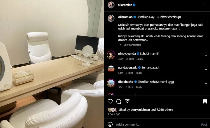 Olla Ramlan Minta Maaf usai Bikin Postingan Galau