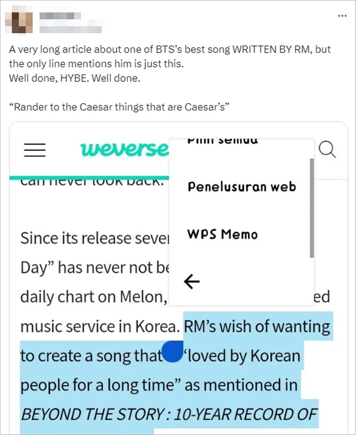 RM BTS Didiskreditkan Agensi dalam Artikel Tentang Lagu \'Spring Day\'