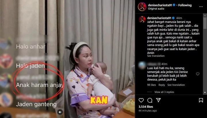 Anak Denise Chariesta Kembali Dihina Anak Haram