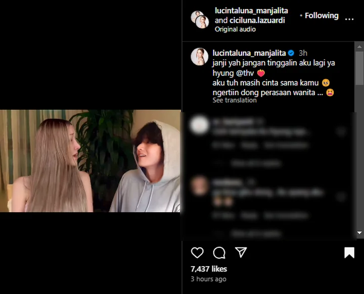 Lucinta Luna Panggil V BTS Hyung hingga Bikin Geger Netizen