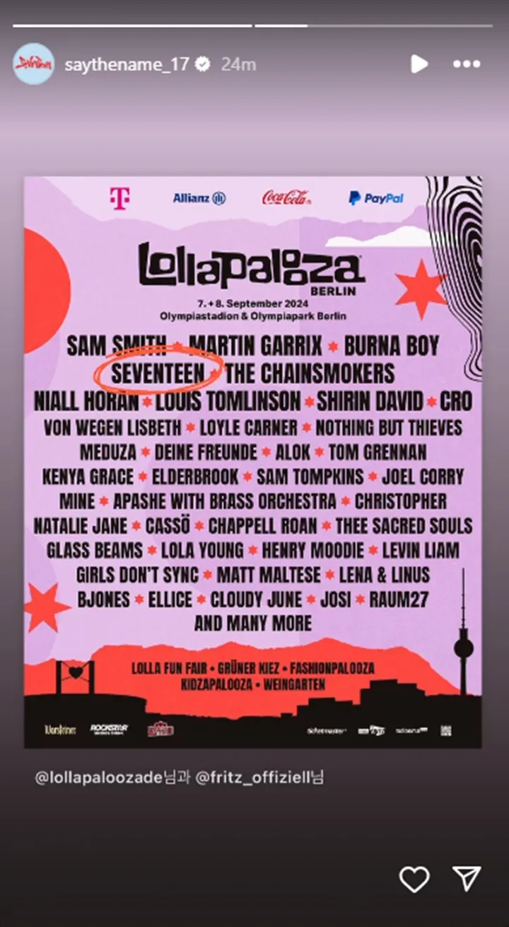 SEVENTEEN Siap Tampil Perdana di Eropa dalam Lollapalooza 2024