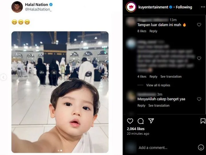 Putra Kedua Cut Meyriska dan Roger Danuarta Di-repost Akun Islami Luar Negeri