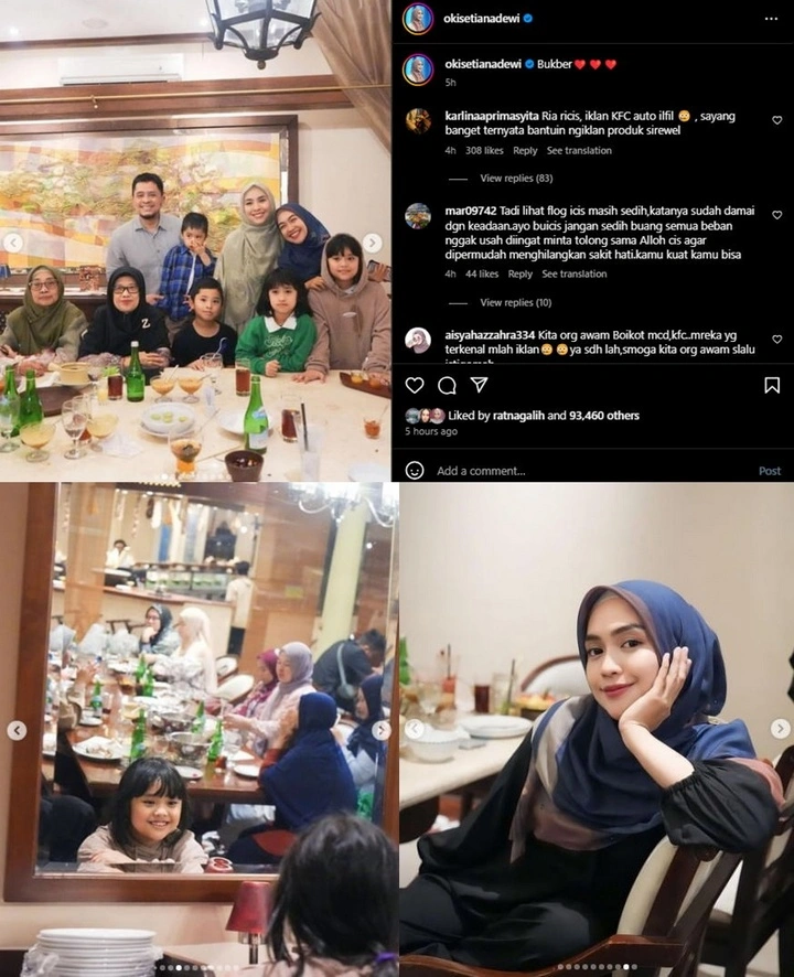 Oki Setiana Dewi Ajak Ria Ricis Buka Puasa Bersama di Tengah Kasus Perceraian Sang Adik