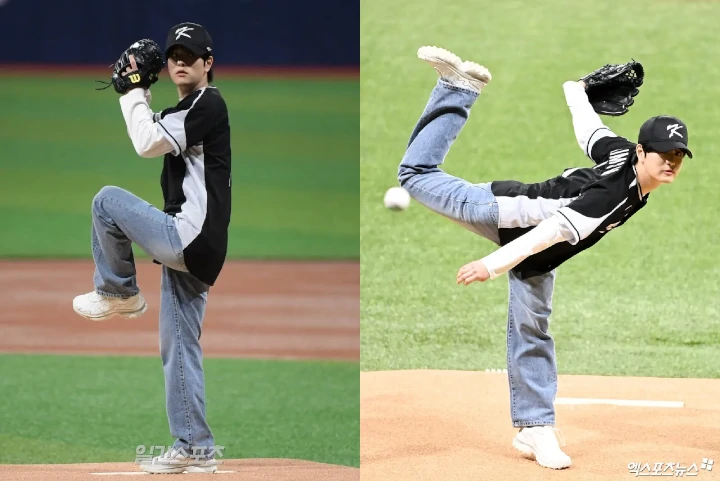 Seungmin Stray Kids Bikin Tercengang kala Lakukan First Pitch di Pertandingan Bisbol