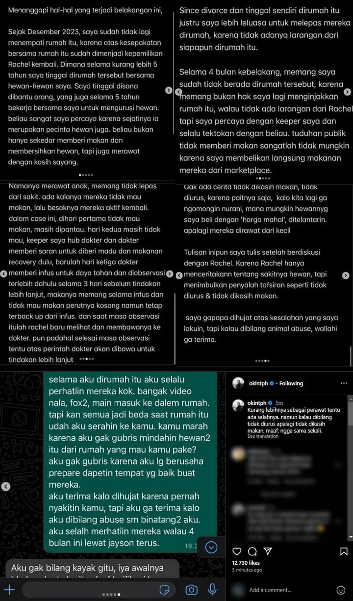 Okin Beber Kronologi Kejadian usai Dituding Rachel Vennya