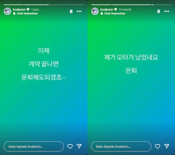 BoA Bikin Geger usai Mendadak Buat Postingan Bak Isyaratkan Pensiun